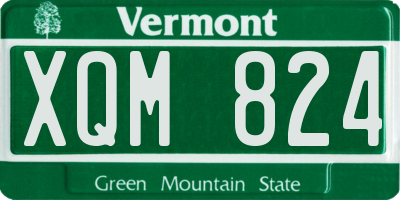 VT license plate XQM824