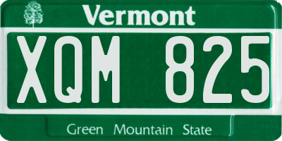 VT license plate XQM825
