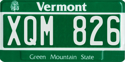 VT license plate XQM826