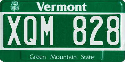 VT license plate XQM828