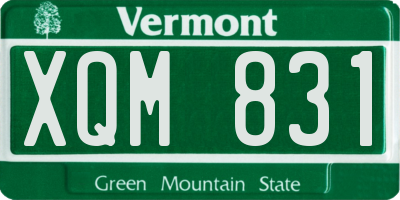 VT license plate XQM831