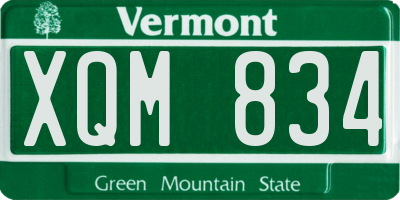 VT license plate XQM834