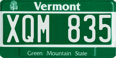 VT license plate XQM835