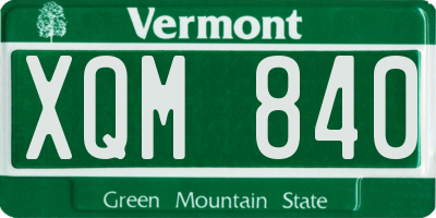 VT license plate XQM840