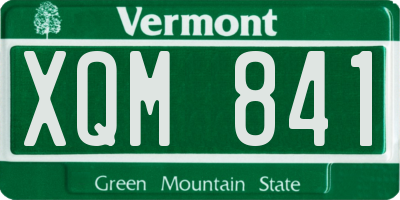 VT license plate XQM841