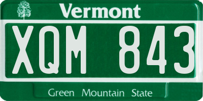 VT license plate XQM843