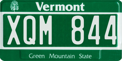 VT license plate XQM844