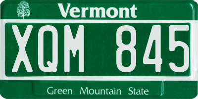 VT license plate XQM845