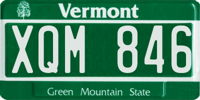 VT license plate XQM846