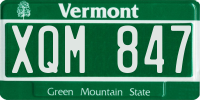 VT license plate XQM847