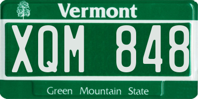VT license plate XQM848