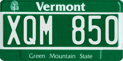 VT license plate XQM850