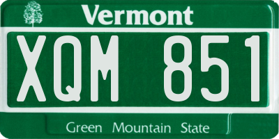 VT license plate XQM851