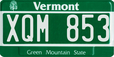 VT license plate XQM853