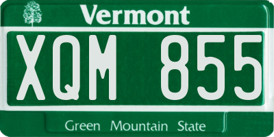 VT license plate XQM855