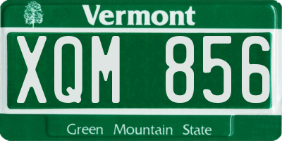 VT license plate XQM856