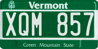 VT license plate XQM857