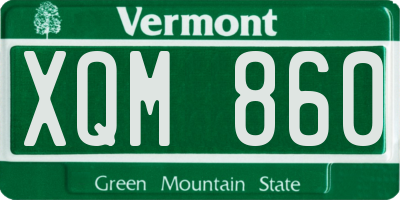 VT license plate XQM860