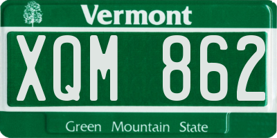 VT license plate XQM862