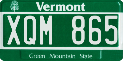 VT license plate XQM865