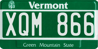 VT license plate XQM866