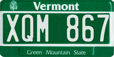 VT license plate XQM867
