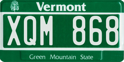 VT license plate XQM868