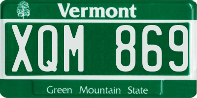 VT license plate XQM869