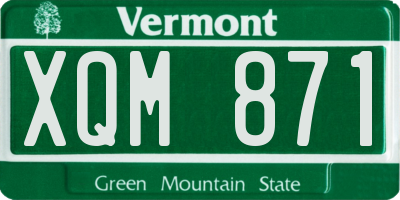 VT license plate XQM871
