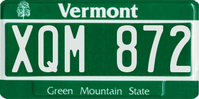 VT license plate XQM872