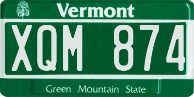 VT license plate XQM874