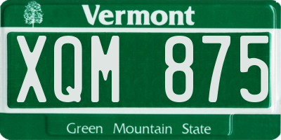 VT license plate XQM875