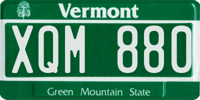 VT license plate XQM880
