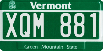 VT license plate XQM881