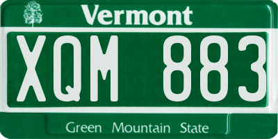 VT license plate XQM883