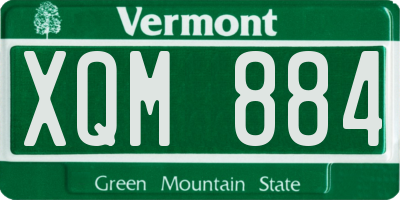 VT license plate XQM884
