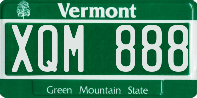 VT license plate XQM888