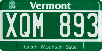 VT license plate XQM893