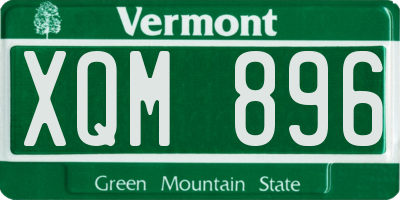 VT license plate XQM896