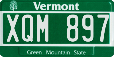 VT license plate XQM897