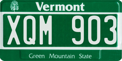VT license plate XQM903