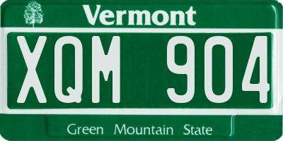 VT license plate XQM904