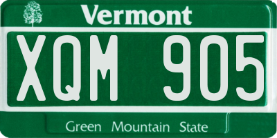 VT license plate XQM905