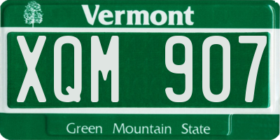 VT license plate XQM907