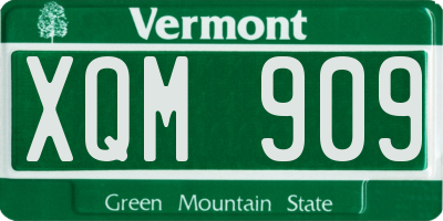 VT license plate XQM909