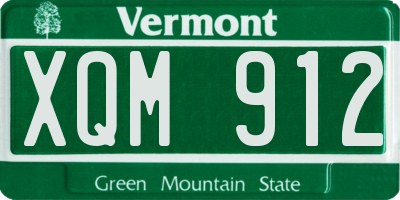 VT license plate XQM912