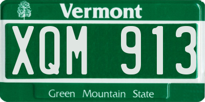 VT license plate XQM913