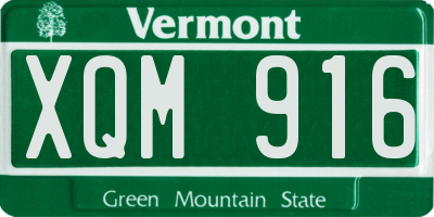VT license plate XQM916
