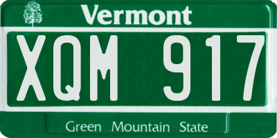 VT license plate XQM917