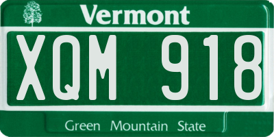 VT license plate XQM918